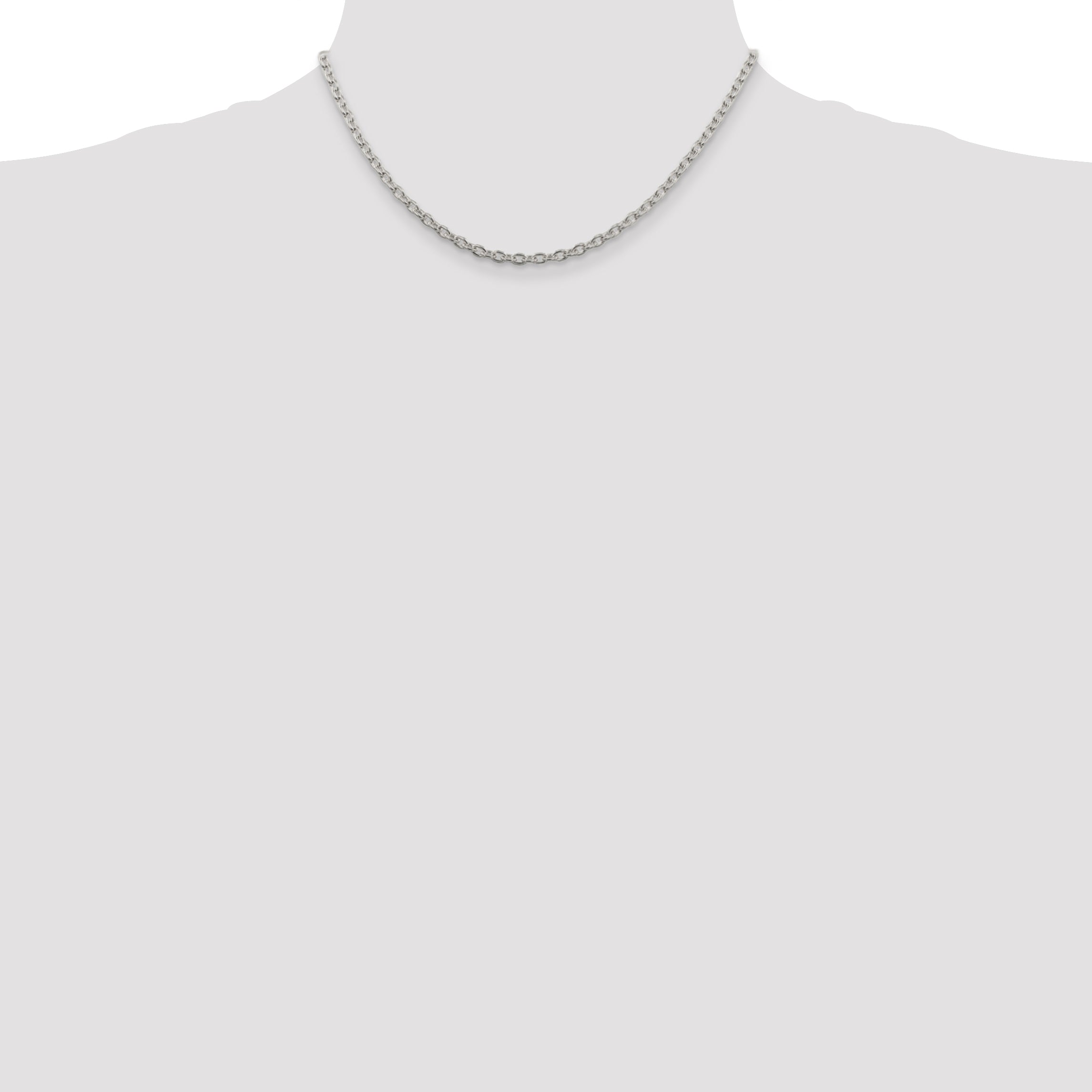 16 Inch Sterling Silver 3.5mm Cable Chain Necklace