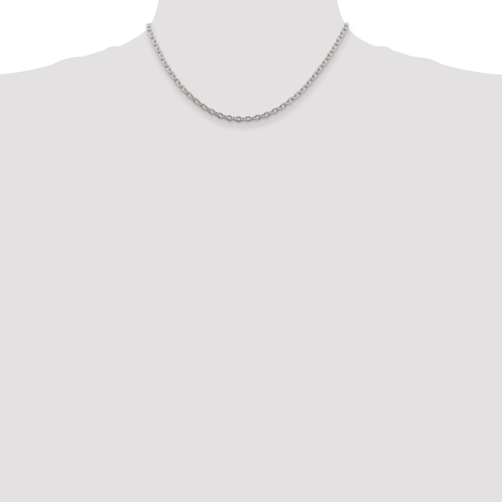 16 Inch Sterling Silver 3.5mm Cable Chain Necklace