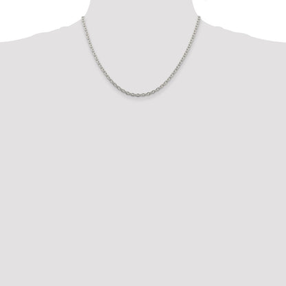 18 Inch Sterling Silver 3.5mm Cable Chain Necklace