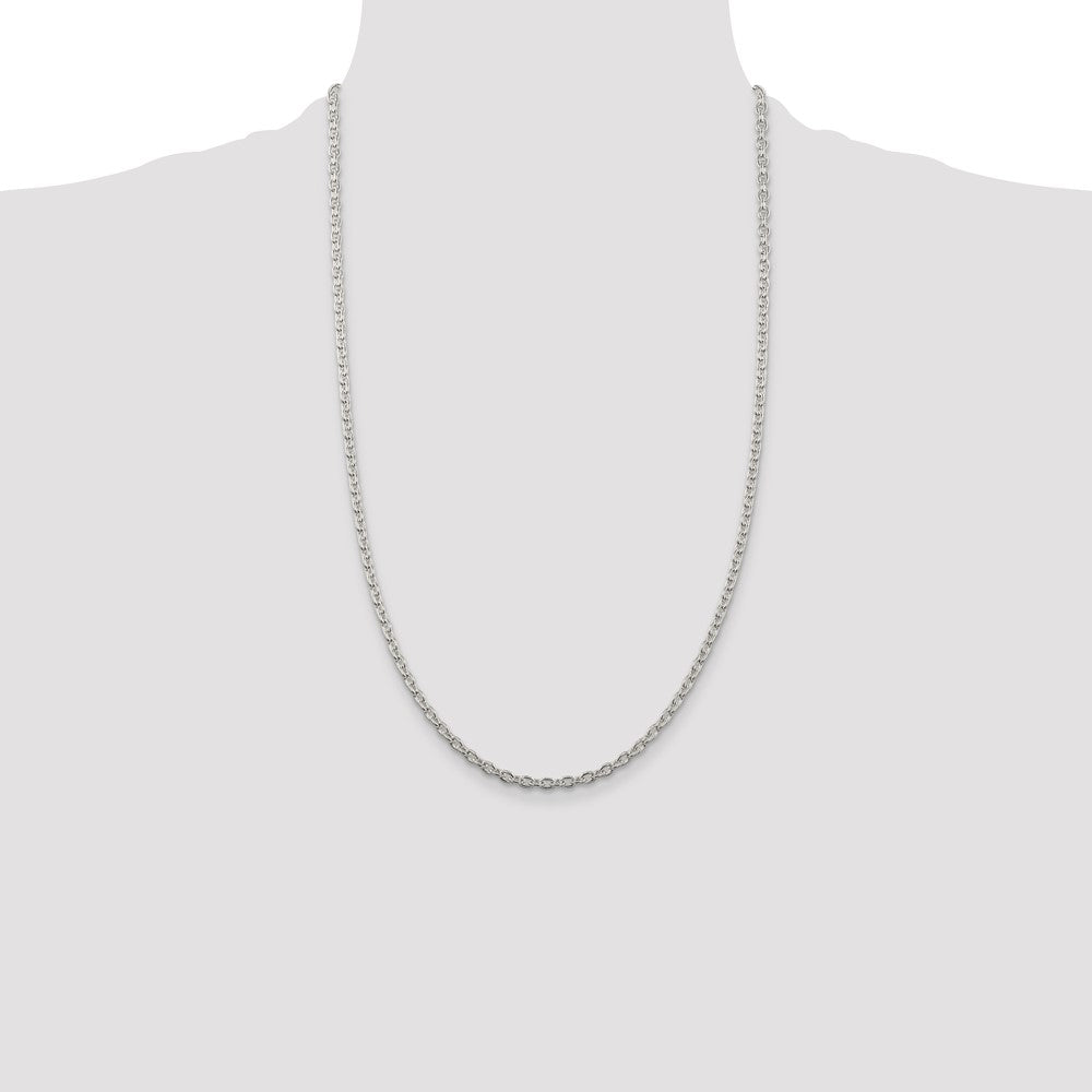 26 Inch Sterling Silver 3.5mm Cable Chain Necklace