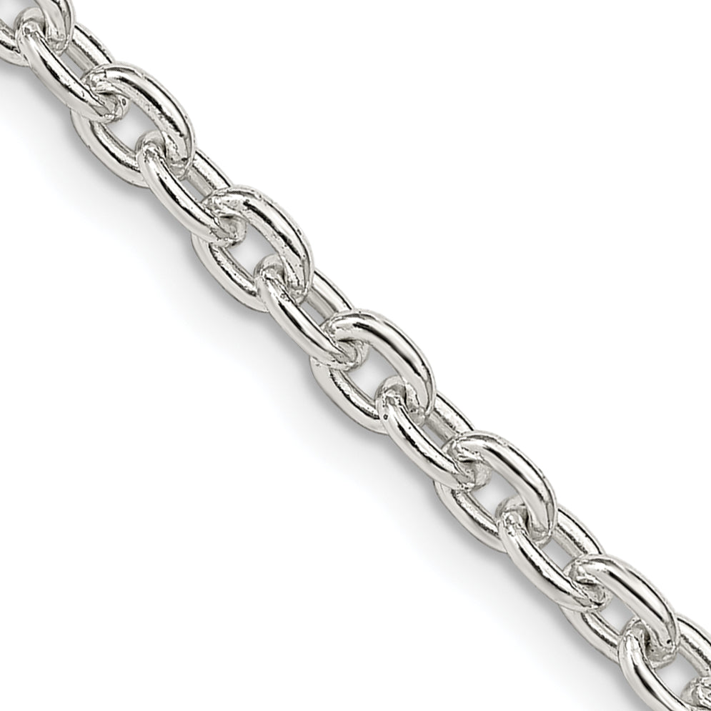16 Inch Sterling Silver 3.5mm Cable Chain Necklace