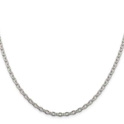 Sterling Silver Rhodium-Plated 3.5mm Cable Chain