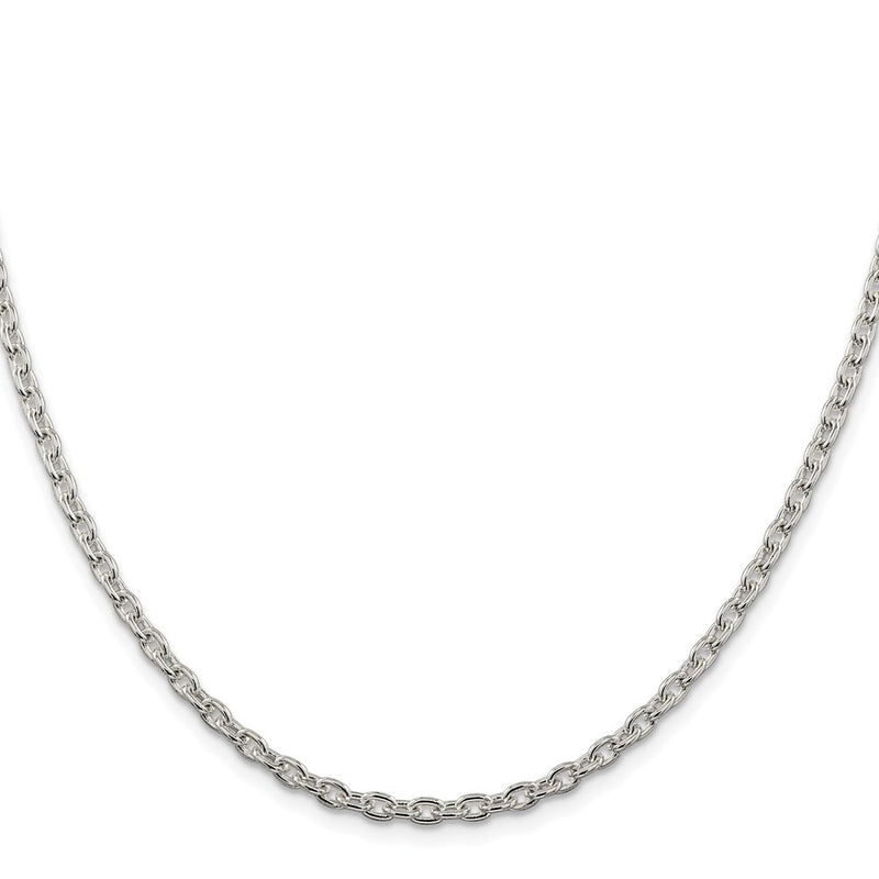Sterling Silver Rhodium-Plated 3.5mm Cable Chain