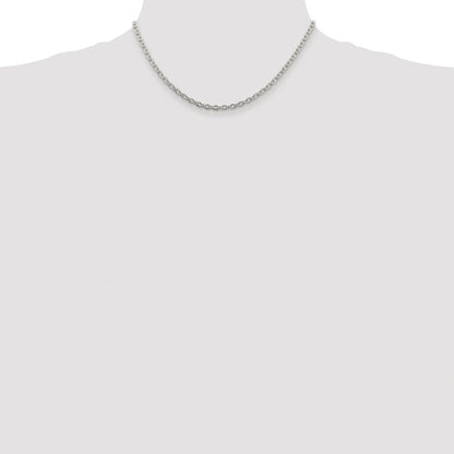 Sterling Silver Rhodium-Plated 3.5mm Cable Chain