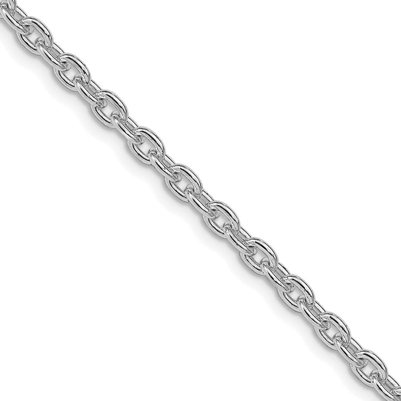 Sterling Silver Rhodium-Plated 3.5mm Cable Chain