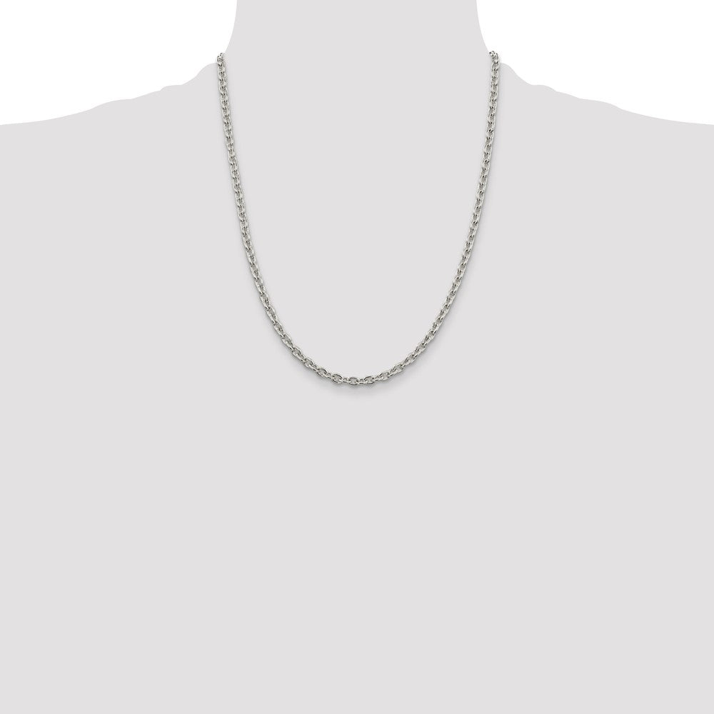 22 Inch Sterling Silver 4.5mm Cable Chain Necklace