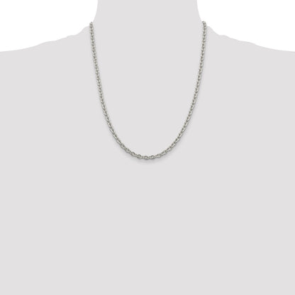 22 Inch Sterling Silver 4.5mm Cable Chain Necklace