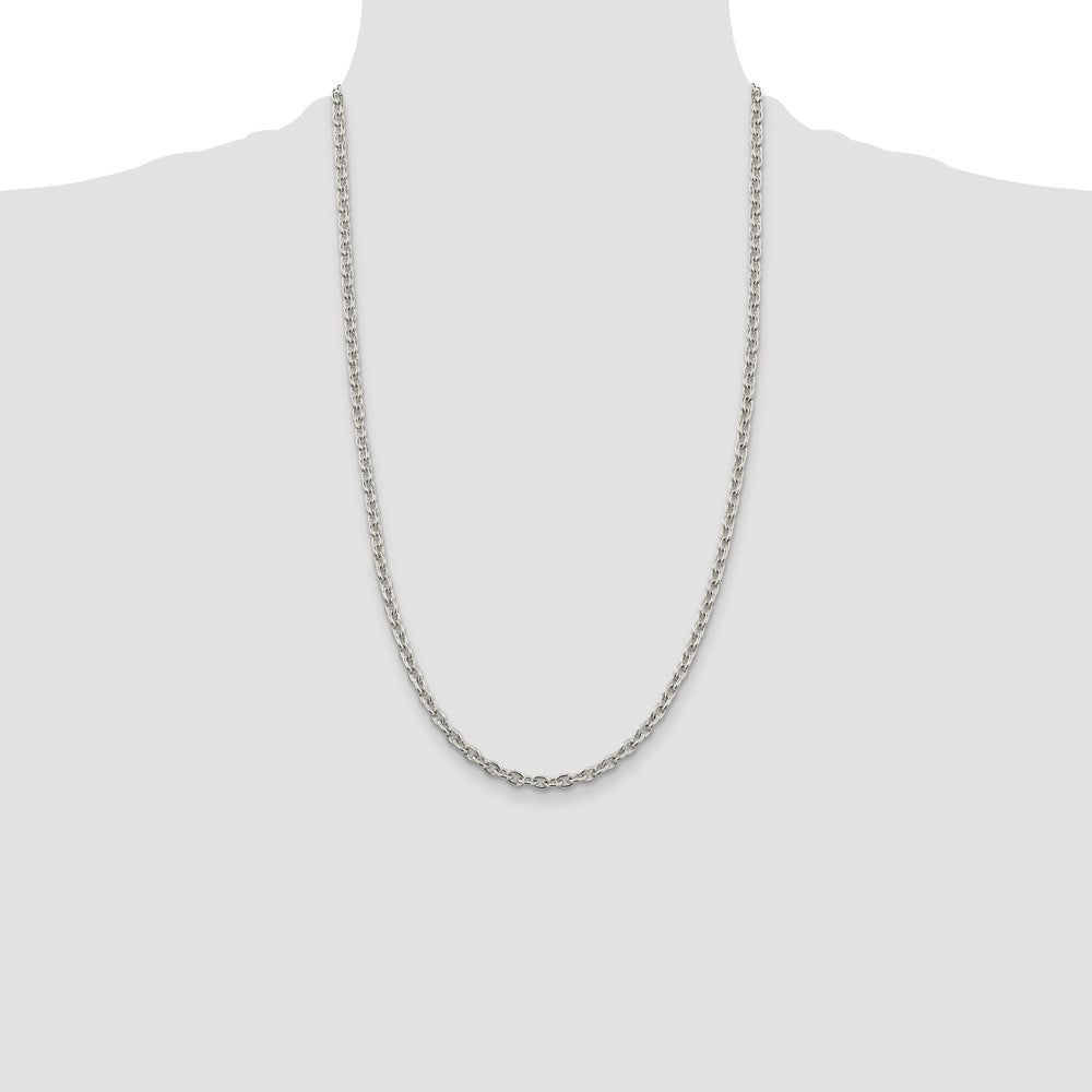 26 Inch Sterling Silver 4.5mm Cable Chain Necklace