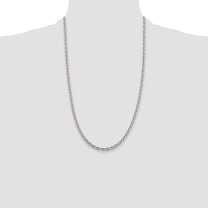26 Inch Sterling Silver 4.5mm Cable Chain Necklace