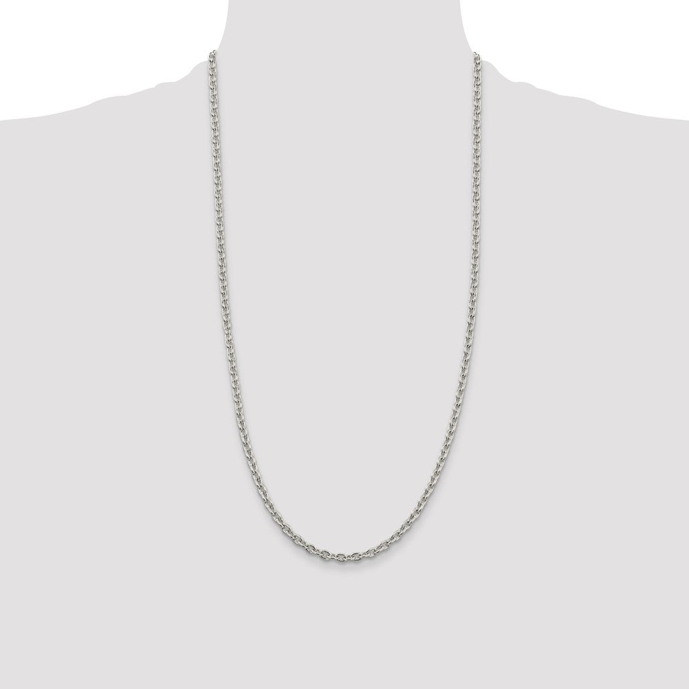 28 Inch Sterling Silver 4.5mm Cable Chain Necklace
