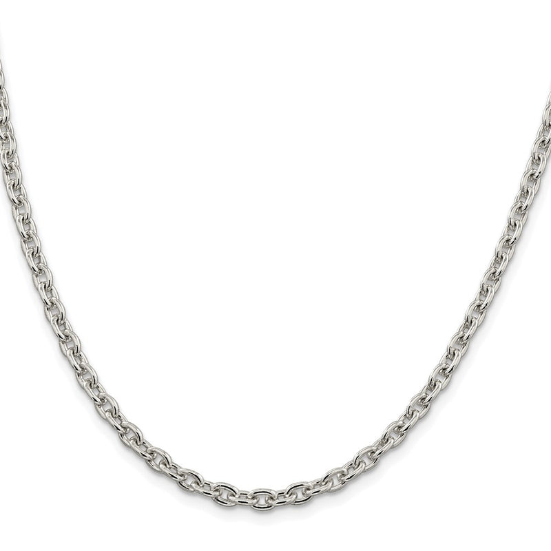 Sterling Silver Rhodium-Plated 4.5mm Cable Chain