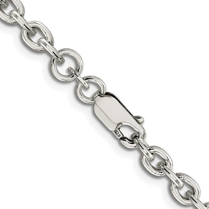 Sterling Silver Rhodium-Plated 4.5mm Cable Chain