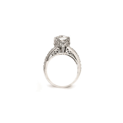 Sterling Silver Cheryl M Checker-Cut Cz Ring