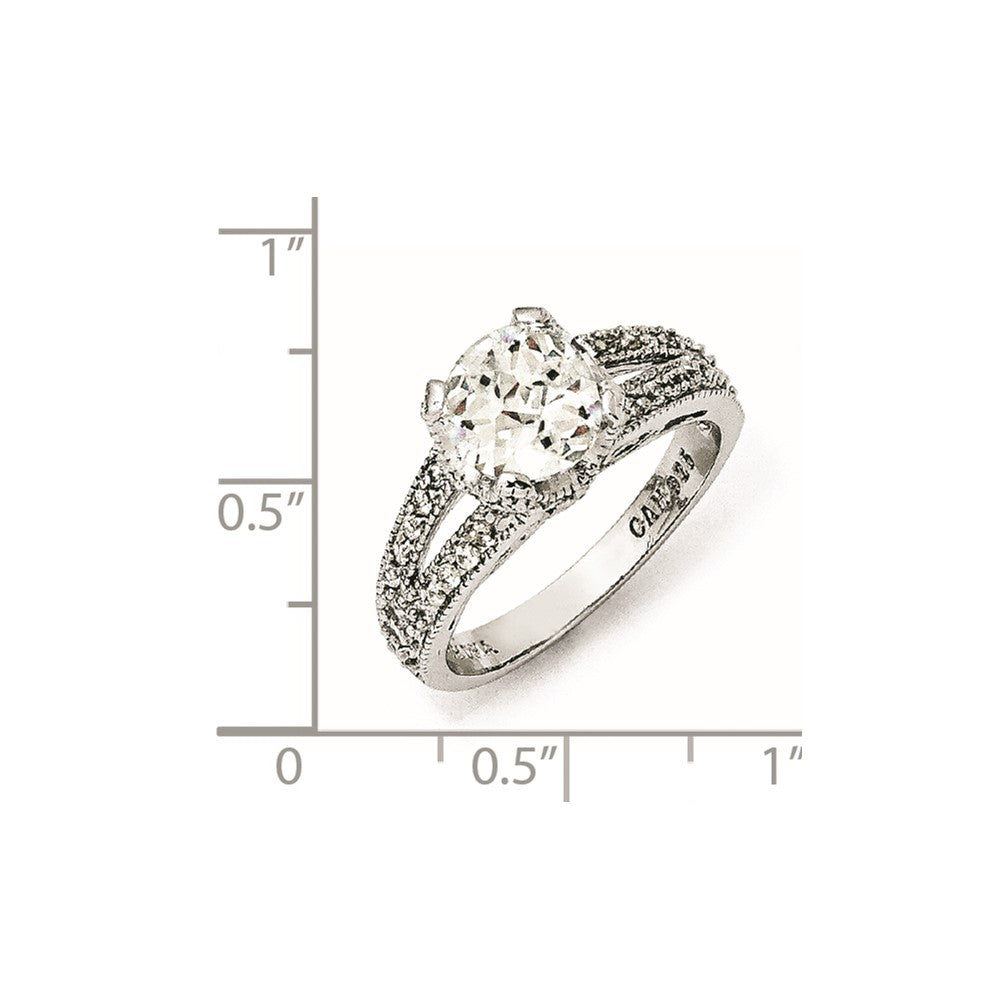 Sterling Silver Cheryl M Checker-Cut Cz Ring