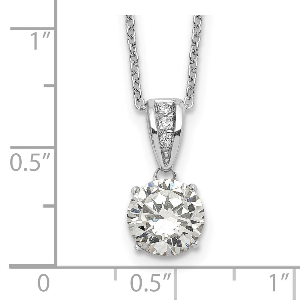 Sterling Silver Cheryl M Rhodium-Plated With Gold-Plated Accent Brilliant-Cut 8mm Cz Xo Gallery 18 Inch Necklace