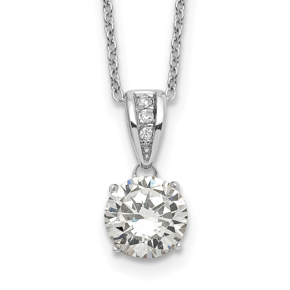 Sterling Silver Cheryl M Rhodium-Plated With Gold-Plated Accent Brilliant-Cut 8mm Cz Xo Gallery 18 Inch Necklace
