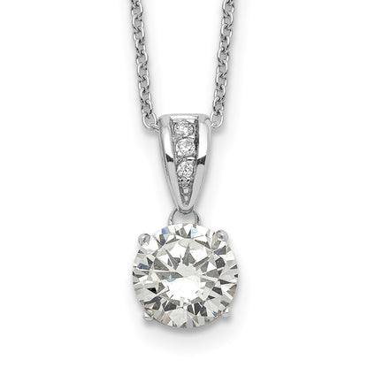 Sterling Silver Cheryl M Rhodium-Plated With Gold-Plated Accent Brilliant-Cut 8mm Cz Xo Gallery 18 Inch Necklace