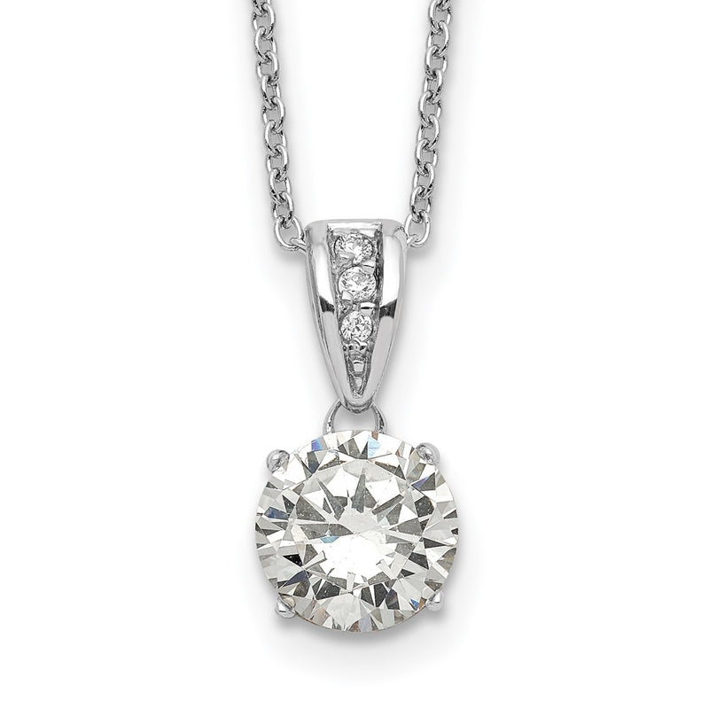 Sterling Silver Cheryl M Rhodium-Plated With Gold-Plated Accent Brilliant-Cut 8mm Cz Xo Gallery 18 Inch Necklace