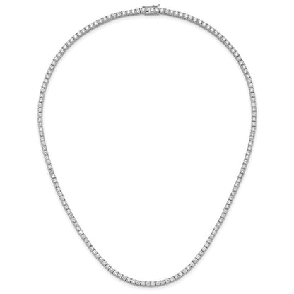 Sterling Silver Cheryl M Rhodium-Plated Brilliant-Cut Cz 18 Inch Necklace