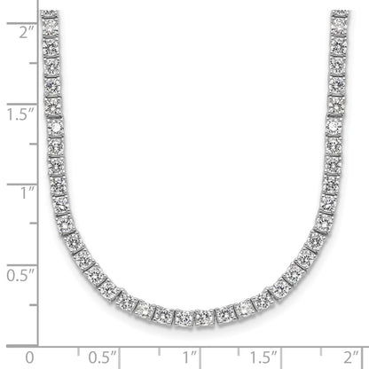 Sterling Silver Cheryl M Rhodium-Plated Brilliant-Cut Cz 18 Inch Necklace