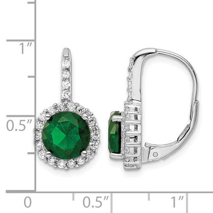 sterling-silver-cheryl-m-rhodium-plated-brilliant-cut-green-glass-and-white-cz-halo-leverback-earrings