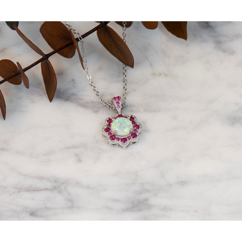 sterling-silver-cheryl-m-rhodium-plated-cabochon-lab-created-opal-and-brilliant-cut-red-nano-crystal-flower-18-inch-necklace