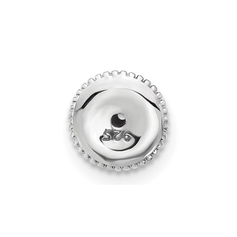 Sterling Silver Cheryl M Rhodium-Plated 8mm CZ Stud Post Earrings