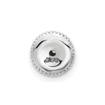 Sterling Silver Cheryl M Rhodium-Plated 8mm CZ Stud Post Earrings