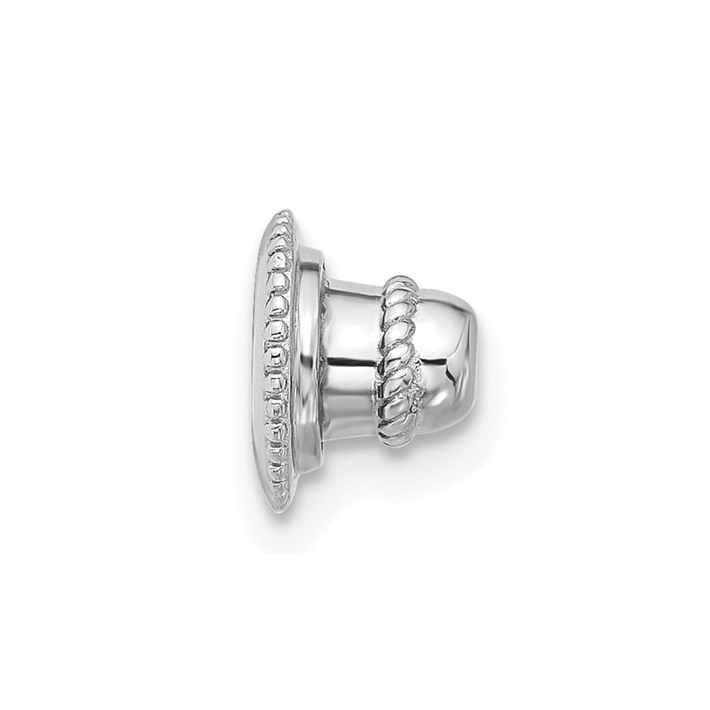 Sterling Silver Cheryl M Rhodium-Plated 8mm CZ Stud Post Earrings