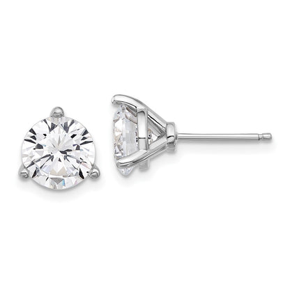 Sterling Silver Cheryl M Rhodium-Plated 8mm CZ Stud Post Earrings
