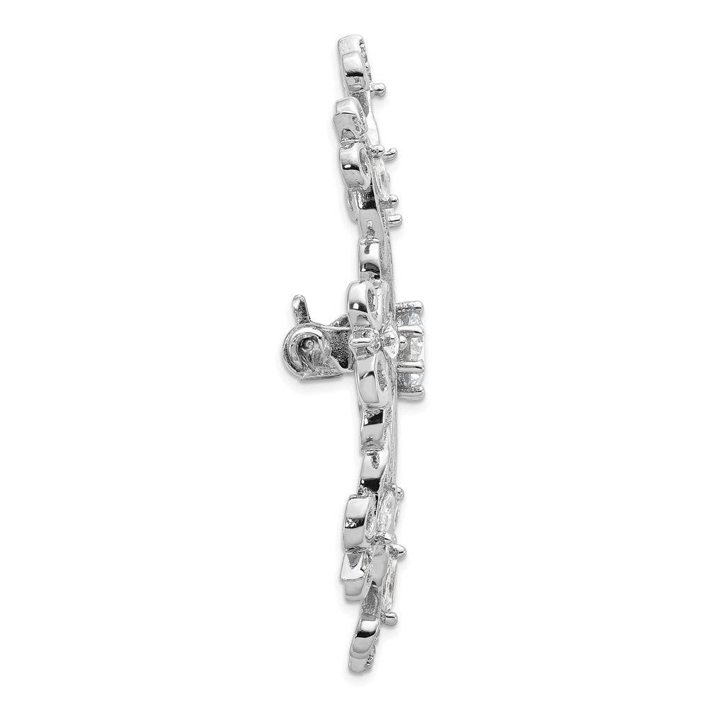 Sterling Silver Cheryl M Rhodium-Plated CZ Snowflake Pin