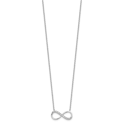Sterling Silver Cheryl M Rhodium-Plated CZ Infinity Necklace