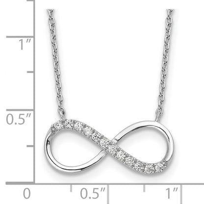 Sterling Silver Cheryl M Rhodium-Plated CZ Infinity Necklace