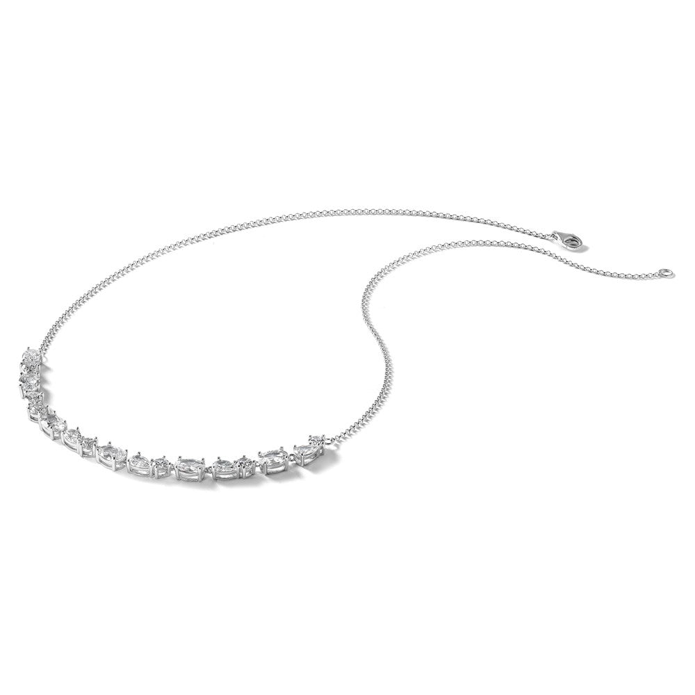 Sterling Silver Cheryl M Rhodium Plated Polished Fancy CZ Necklace