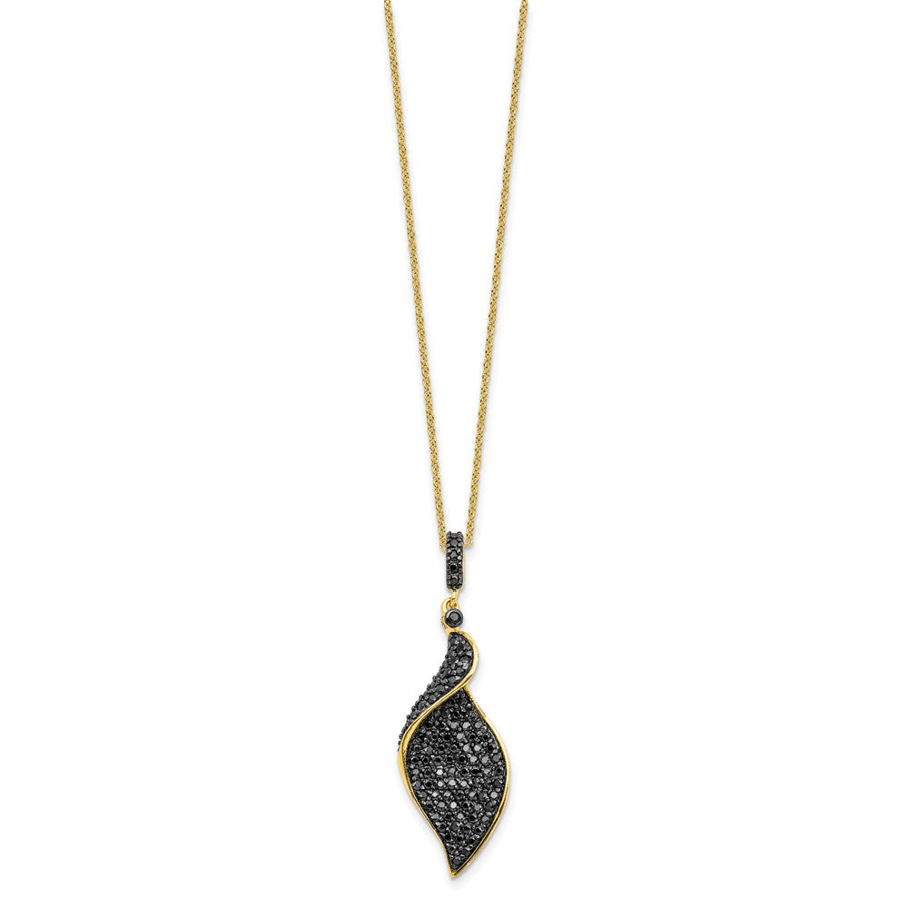 Sterling Silver Cheryl M Hematite/rhodium Plated Fancy Black CZ 18in Necklace
