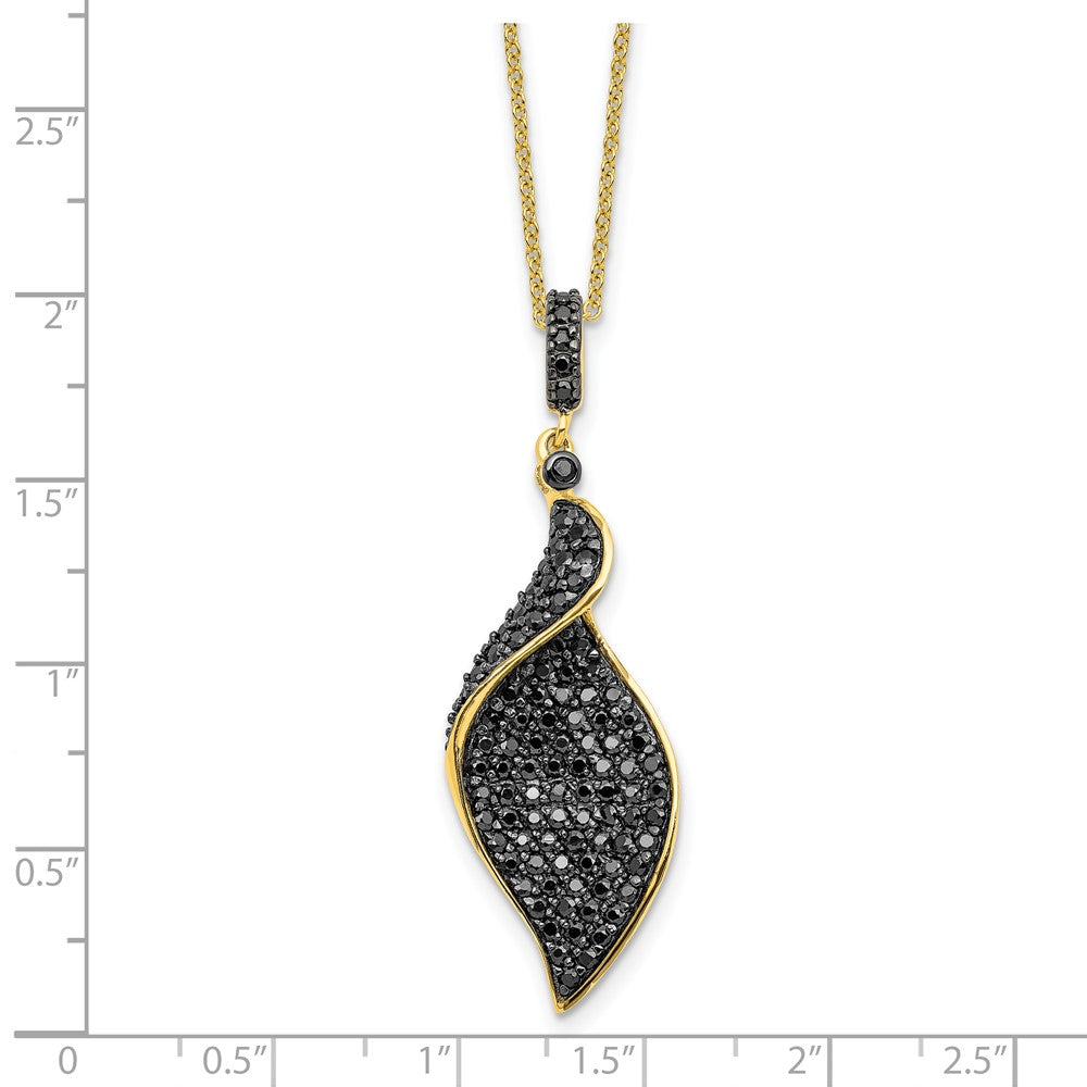 Sterling Silver Cheryl M Hematite/rhodium Plated Fancy Black CZ 18in Necklace