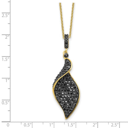 Sterling Silver Cheryl M Hematite/rhodium Plated Fancy Black CZ 18in Necklace