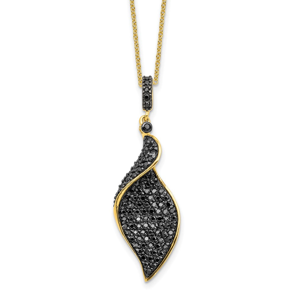 Sterling Silver Cheryl M Hematite/rhodium Plated Fancy Black CZ 18in Necklace
