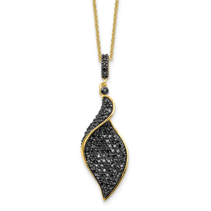 Sterling Silver Cheryl M Hematite/rhodium Plated Fancy Black CZ 18in Necklace