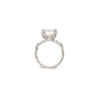 Sterling Silver Cheryl M Rhodium-Plated Fancy Brilliant-Cut Cz Ring