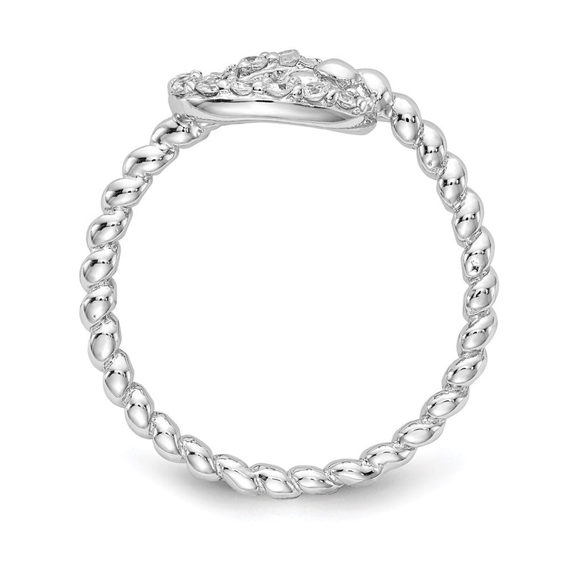 Sterling Silver Cheryl M Rhodium-Plated Brilliant-Cut Cz Knot Ring