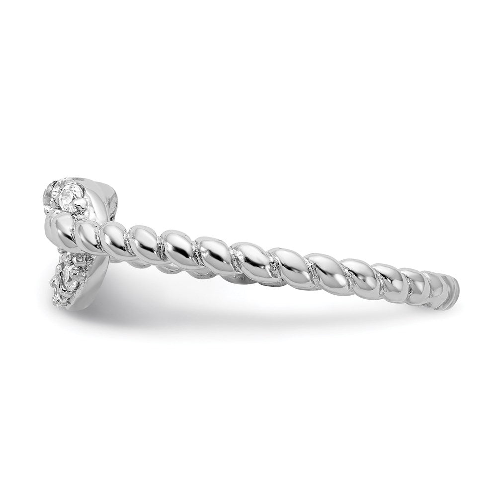 Sterling Silver Cheryl M Rhodium-Plated Brilliant-Cut Cz Knot Ring