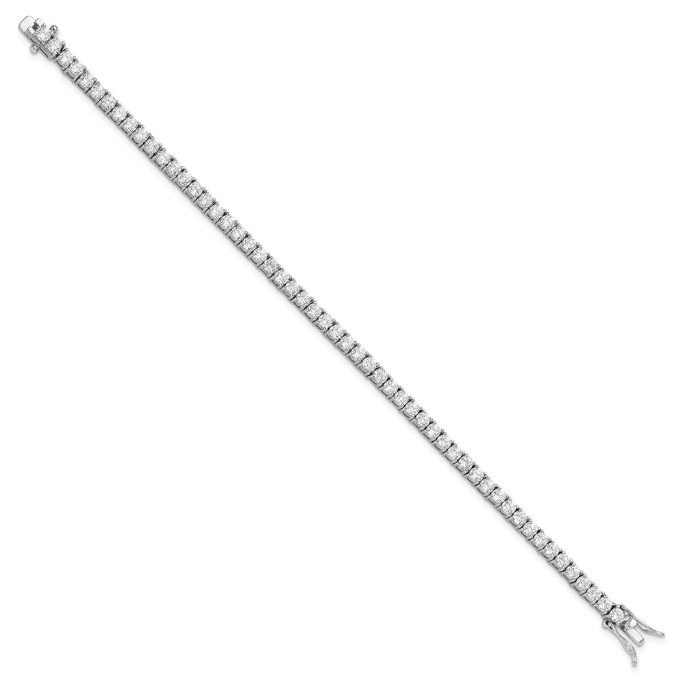 Sterling Silver Cheryl M Rhodium-Plated Brilliant-Cut Cz 7 Inch Tennis Bracelet
