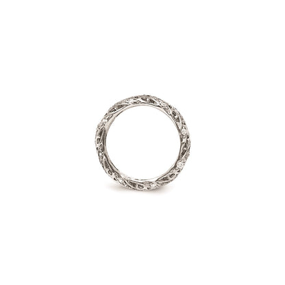 Sterling Silver Cz Lines & Swirls Ring