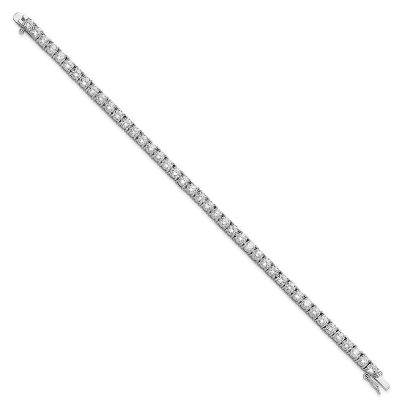 Sterling Silver Cheryl M Rhodium-Plated Brilliant-Cut Cz 7.25 Inch Tennis Bracelet