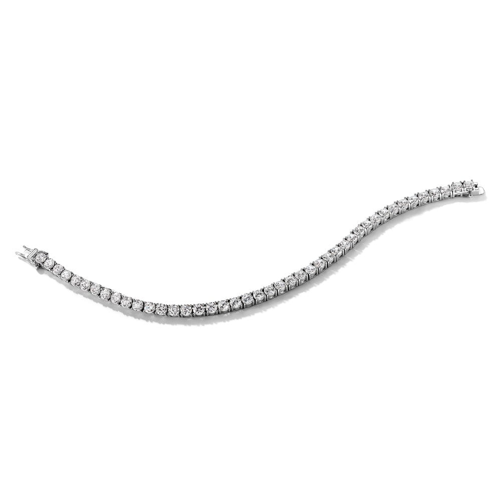 Sterling Silver Cheryl M Rhodium-Plated Brilliant-Cut Cz 7.25 Inch Tennis Bracelet