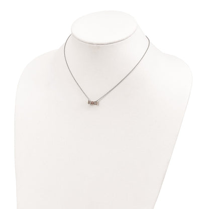 Sterling Silver Cheryl M Rose Gold-Plated & Cz Bow Necklace