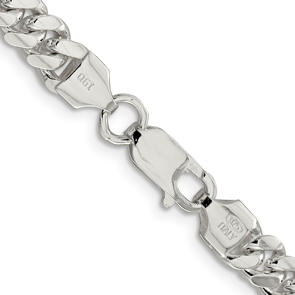 18 Inch Sterling Silver 6.4mm Polished Domed Curb Chain Necklace