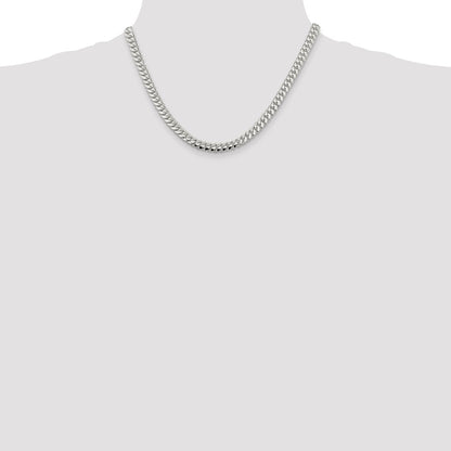 18 Inch Sterling Silver 6.4mm Polished Domed Curb Chain Necklace