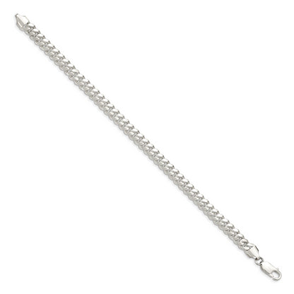 7 Inch Sterling Silver 6.4mm Polished Domed Curb Chain